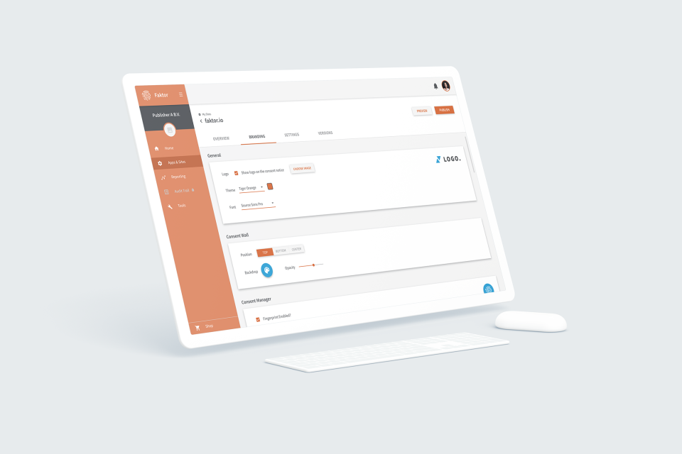 screenshot of Faktor Privacy Manager